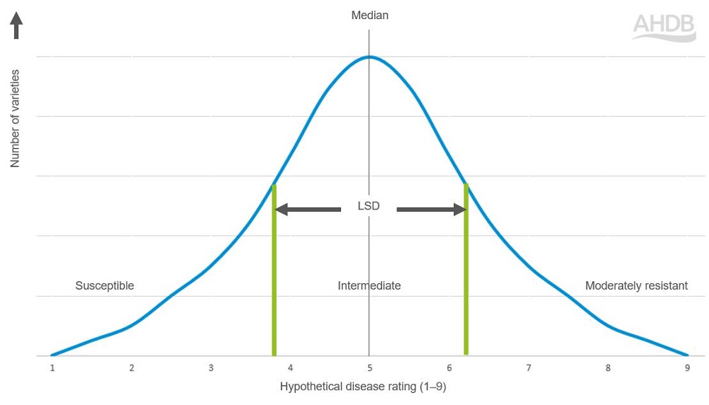 Chart to illustrate RL verticillium disease rating categories